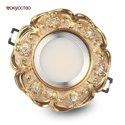 American Luxury Gold Bull Eye Embedded Ceiling Lamp Kitchen Living Room Hallway Led Spot Light 110V 220V 3W 5W 7W Downlights