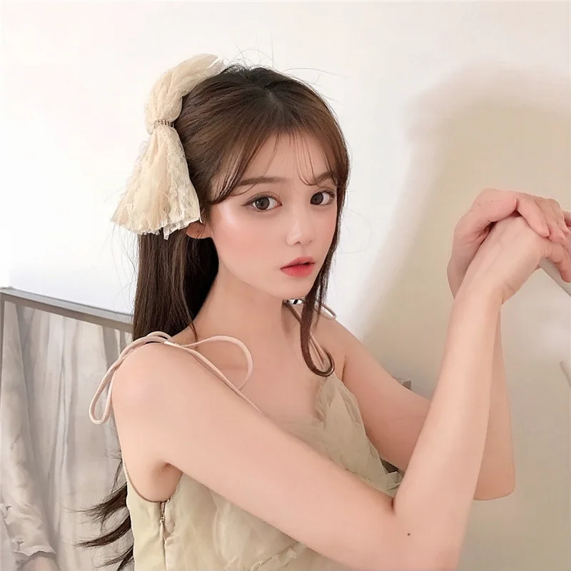 

Women Elegant Fashion Bowknot Hair Clip Headdress Sweet lace flowers Spring Clip Hairpin Headwear Handmade Hari Accessories