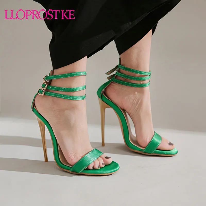 

Lloprost ke Hot Sale 2020 Super High Heels Concise Shoes Woman Sandals Gladiator Buckle Strap Solid Sandals Women Shoes size 47