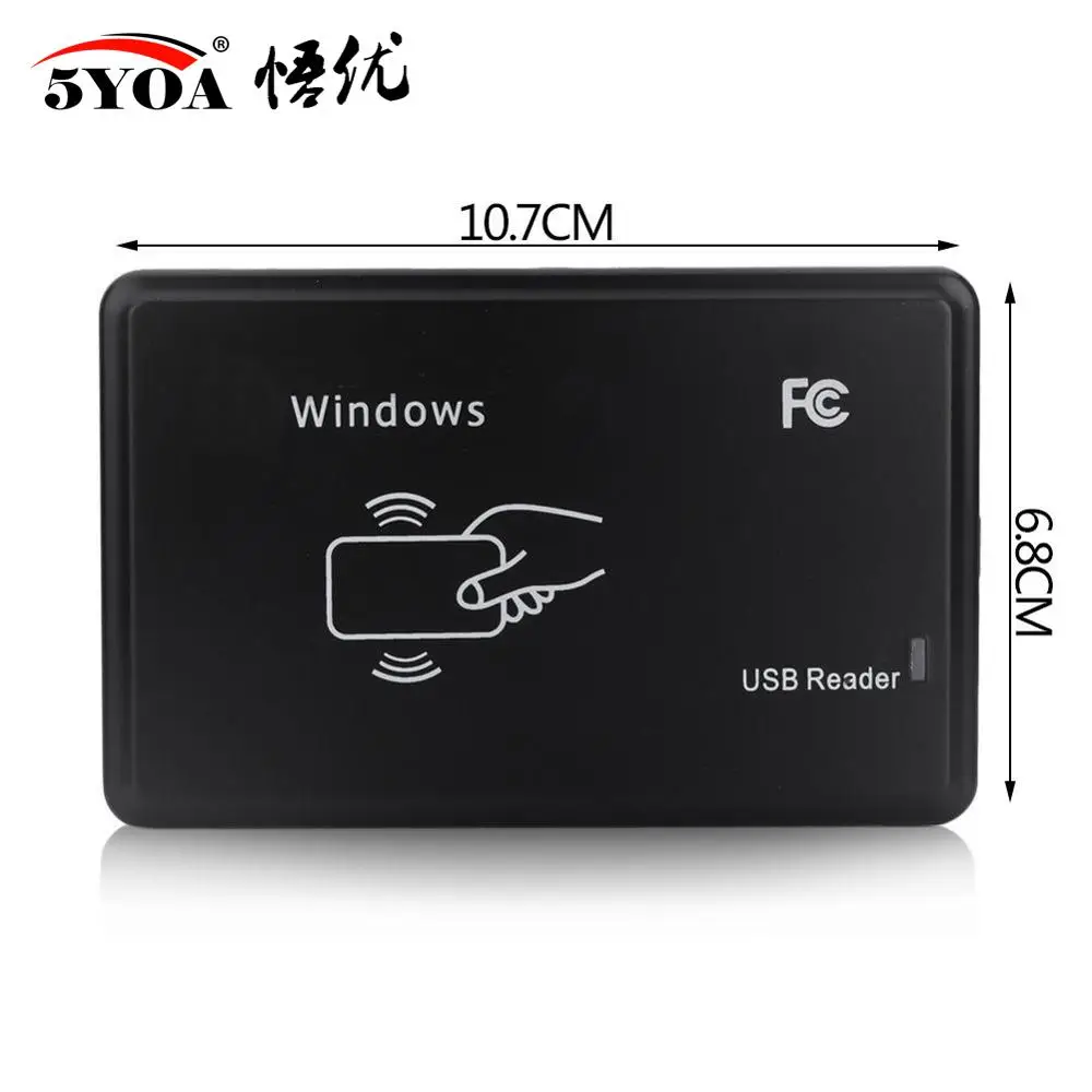 5YOA 125KHz 13.56MHz RFID Reader USB Proximity Sensor Smart Card Reader no drive issuing device USB for Access Control