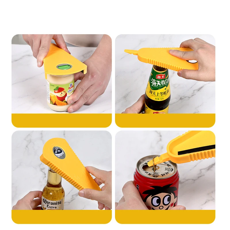 5 In 1 Multi Function Jar Opener Kit with Silicone Handle Easy To Use for Children Elderly Can Opener Bottle Kitchen Accessories