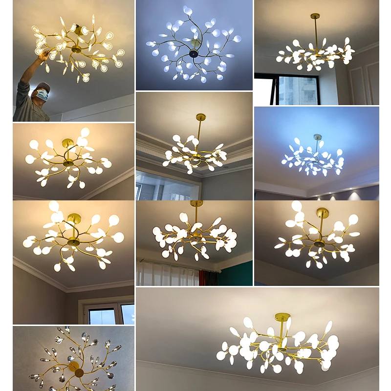 الشمال غرفة المعيشة الثريات بسيطة الحديثة جو المنزل الطعام مصباح غرفة النوم جديد اليراع زينة للسقف تركيب المصابيح