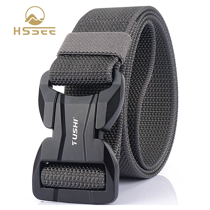 HSSEE 2020 Genuine Men's Tactical Belt Rust-proof Hard Metal Buckle 1200D Nylon Military Nylon Belt Outdoor Sports Accessories