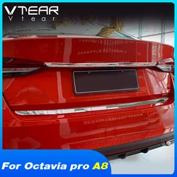 Vtear Car Rear Door Trim Chrome Style Rear Bumper Trunk Door Sticker Auto Exterior Parts Accessories For Skoda Octavia Pro A8