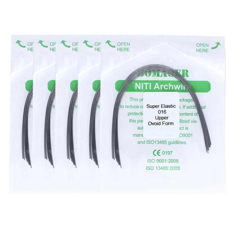 Dental Arch Wires 10 Pieces Orthodontic Super Elastic NITI Round Archwire Ovoid For Dentist Dentisty Bracket Brace