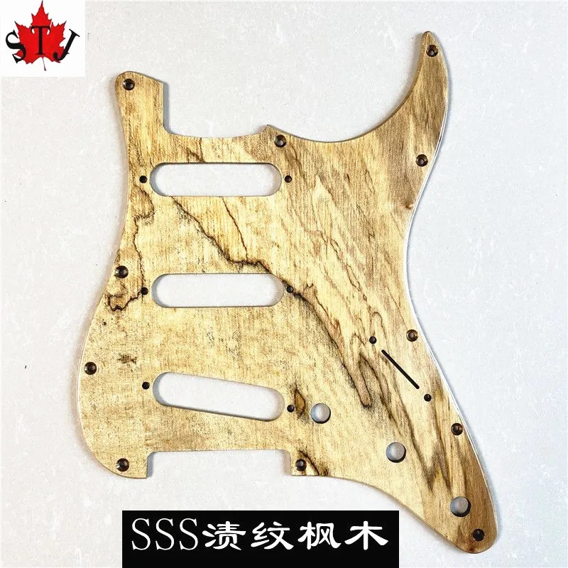 Professional 1PCS entirely Handmade GUITAR Pickguar SSS Spalted perfect Maple wood#4452