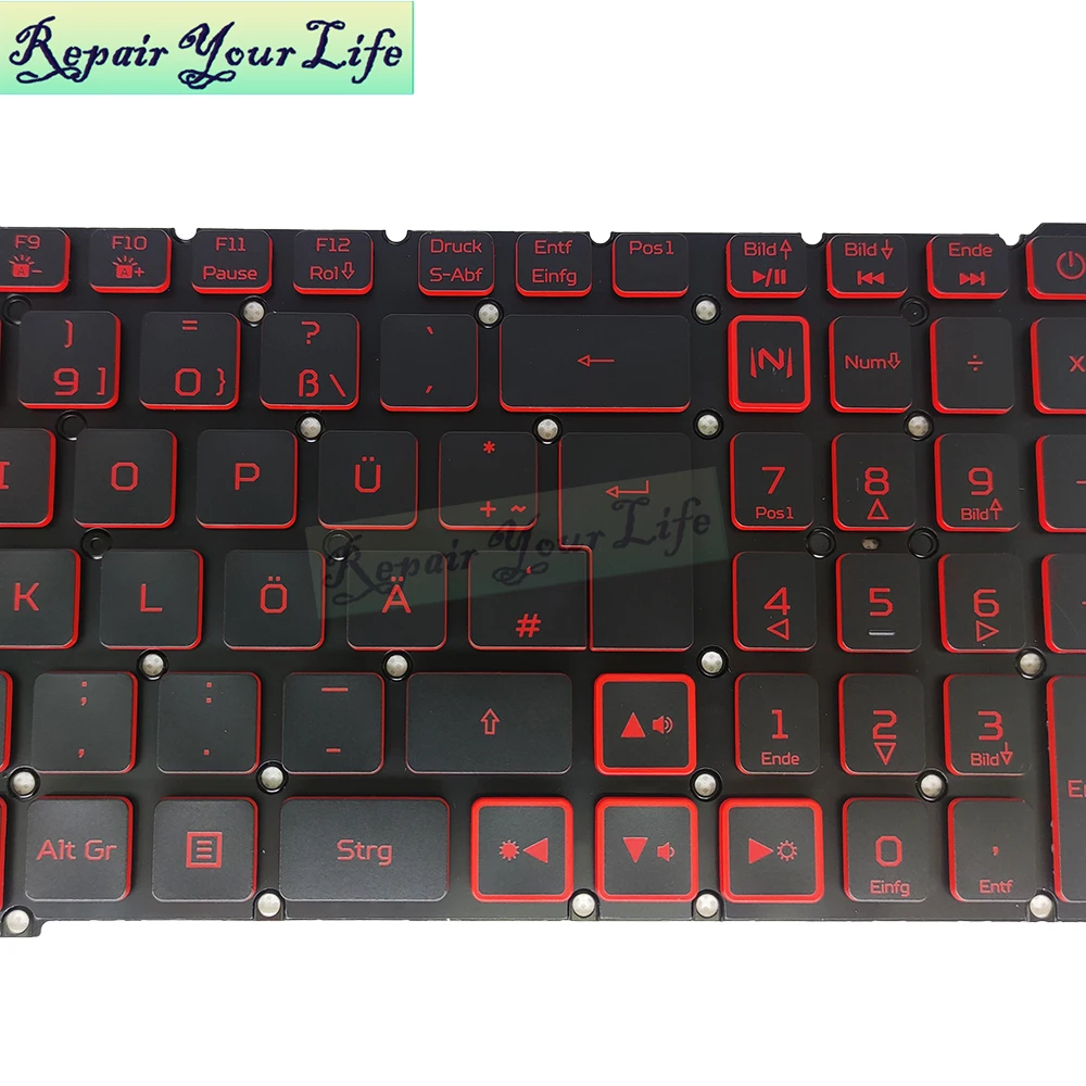 GR Germany IT Italian Red Backlit keyboard For Acer Nitro 5 AN515-54 AN517-52 AN515-43 AN515-44 AN715 AN517-51 LG5P-N90BRL New