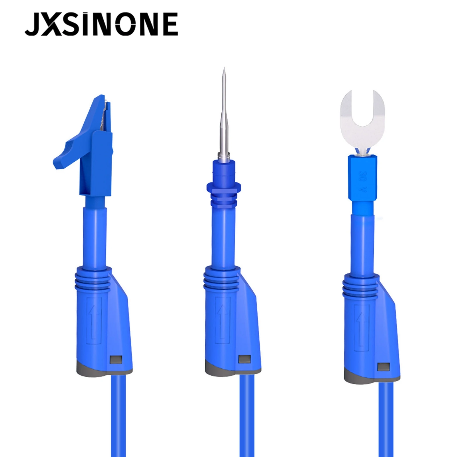 JXSINONE P1050B กล้วยปลั๊กซิลิโคนชุดทดสอบ4มม.ความปลอดภัยฉนวนหุ้มฉนวน Stackable กล้วยปลั๊กจระเข้คลิป