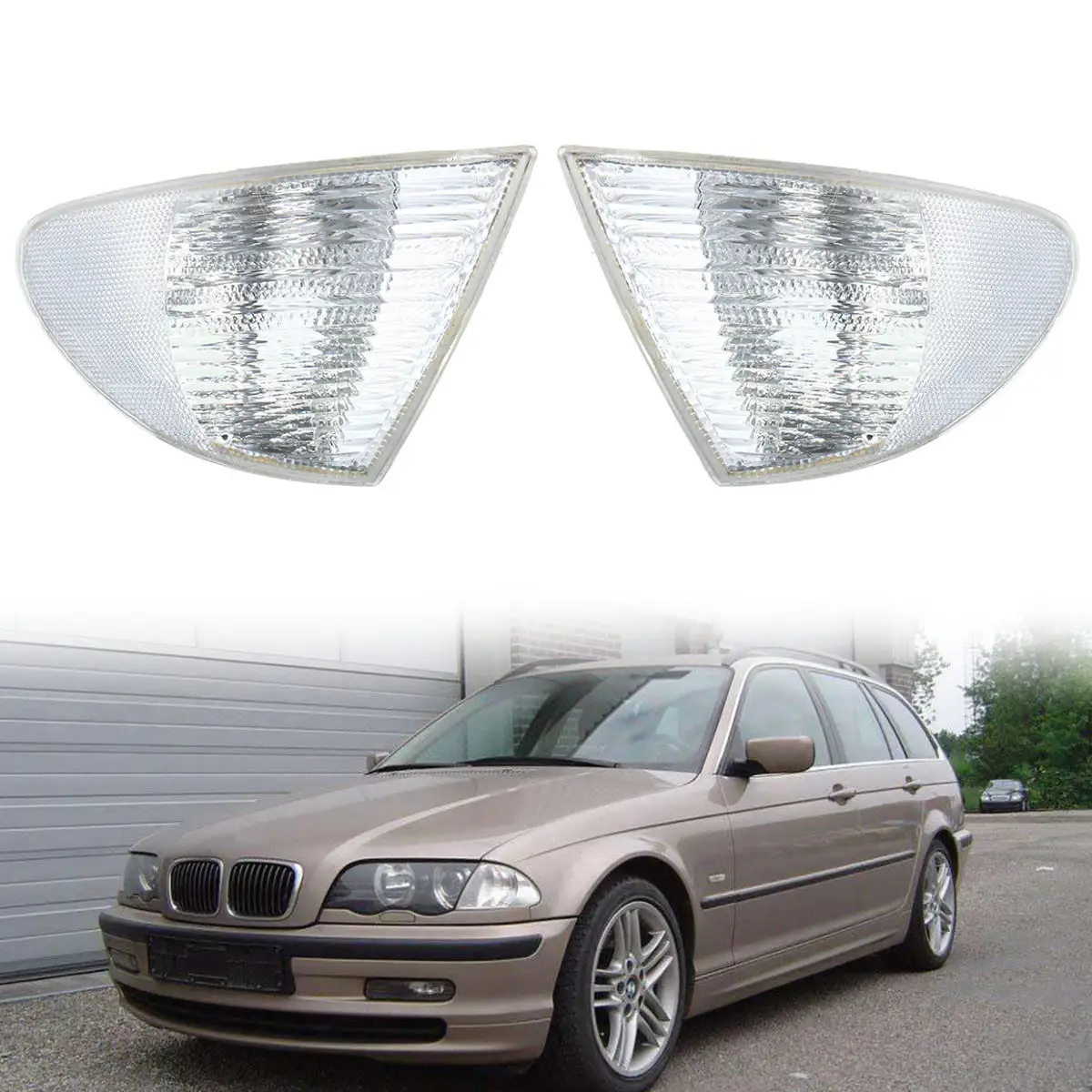 

Left/ Right Parking Indicator Lights Cover Side Marker Corner Lamp Shell for BMW 3 Series E46 99-01