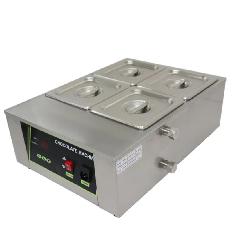 220V Electric Four-grid Chocolate Melting Pot Intelligent Temperature Control Chocolate Heating Holding Furnace