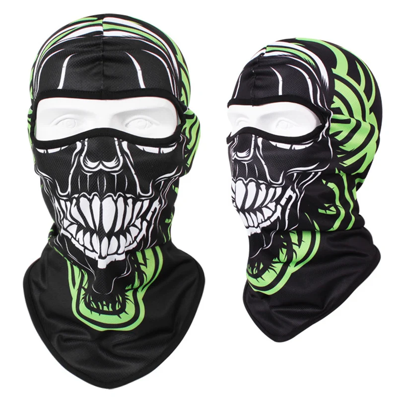 Motocicleta Crânio Imprimir Balaclava para homens, Moto Full Face Mask, Windproof, Esqui, Cabeça Pescoço, Aquecedor, Ciclismo, Capuz do