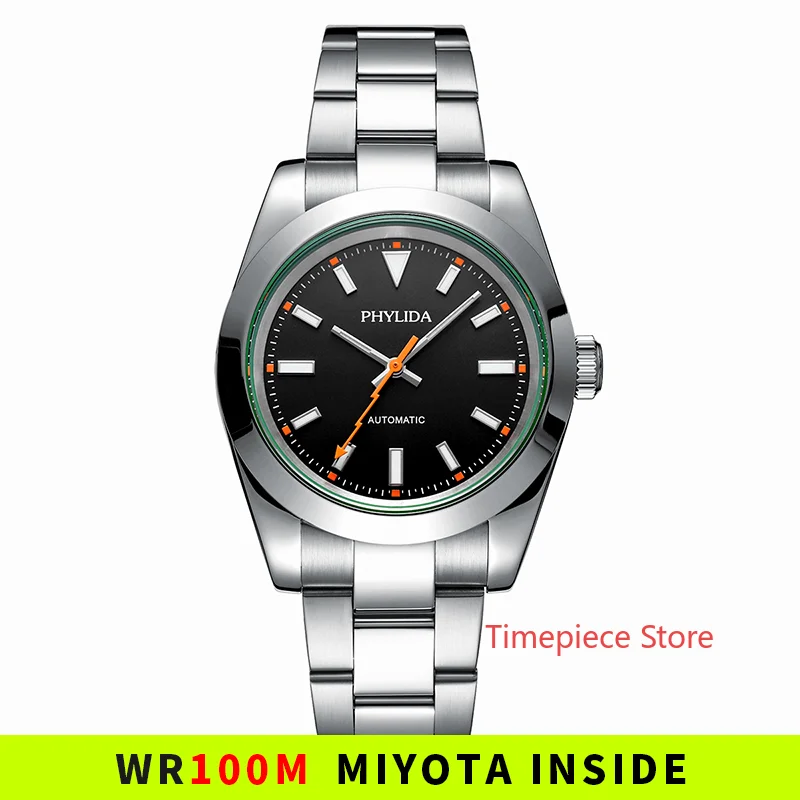 HOT 10Bar Waterproof  39mm Automatic Mechanical Luxury Everyday Watch Milgauss Homage Lightning Bolt Hands Black Dial Blue Lume