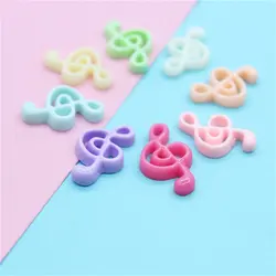 Julie Wang 20PCS Resin Musical Note Charms Mixed Colors Flat Back Pendant Jewelry Making Accessory Table Decor