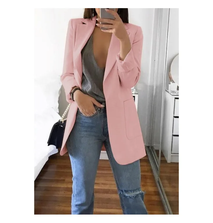 New high-quality blazerwomen\'s spring andautumn explosion style fashion lapel slim cardigan temperament largesize blazer(S--5XL)