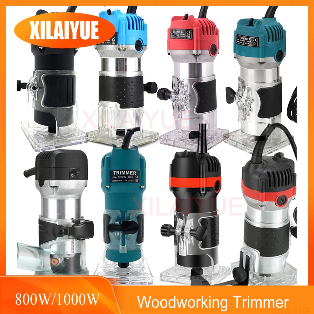 Elétrica Woodworking Trimmer, Madeira Milling, Gravura, Slotting, Máquina de corte, Mão Carving, Madeira Router, 800W, 1000W, 30000 rpm, 32000rpm