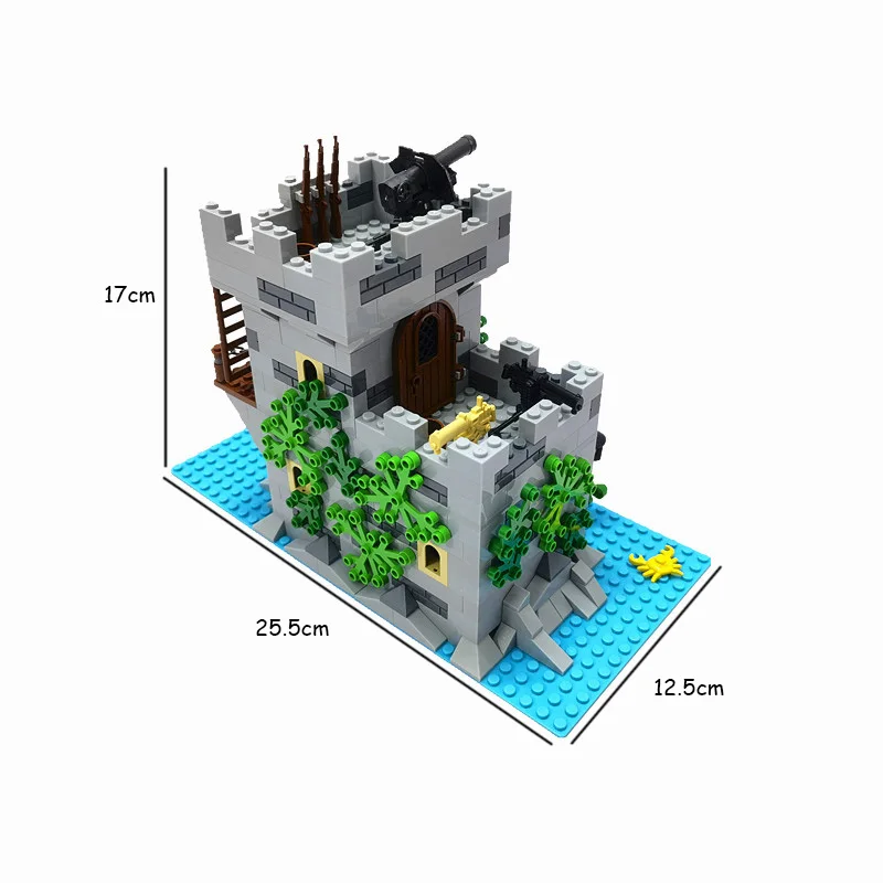 MOC Pirates Military Blocks Toys for Boys Children Montessori Toys Compatible City Friends Building Bricks DIY Trees Baseplate