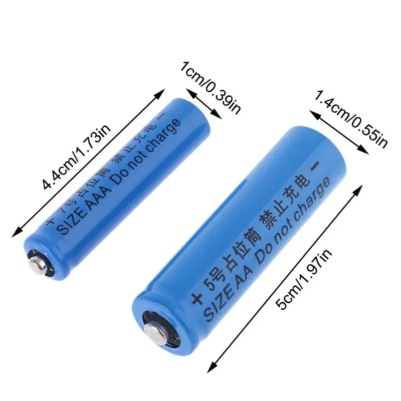 Universal No Power 14500 LR6 AA AAA LR03 10440 Size Dummy Fake Battery Shell Placeholder Cylinder Conductor E56B