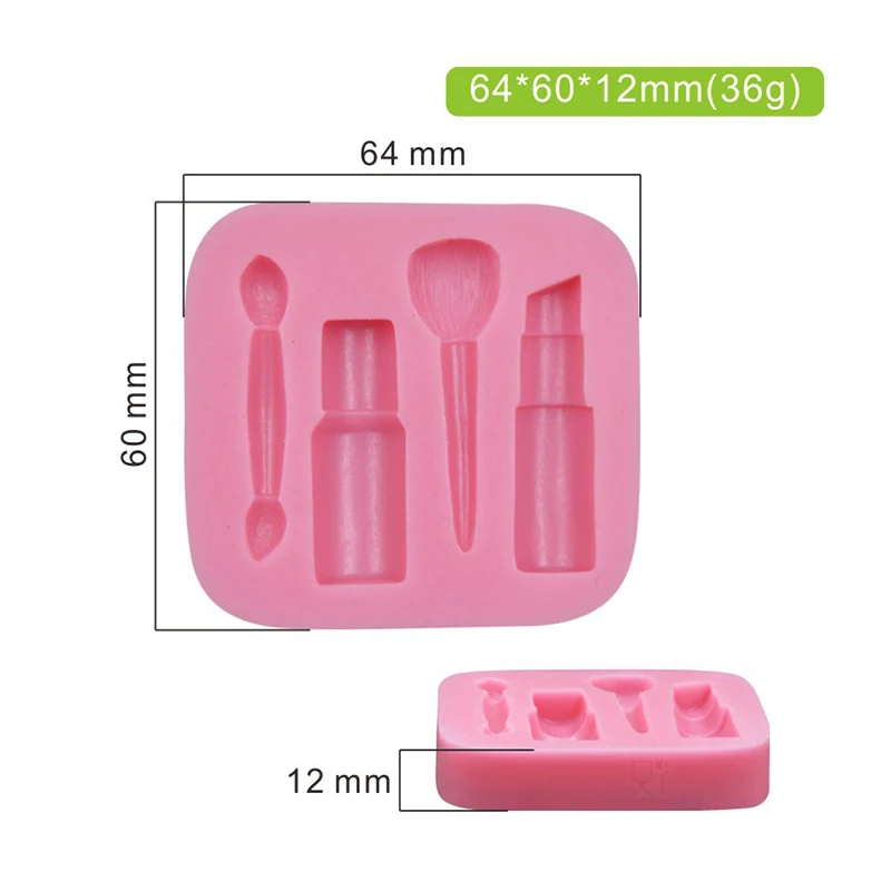 Makeup Tools Cake Moulds Lipstick Nail Polish Chocolate Party DIY Fondant Cake Decorating Tools Silicone Mold Dessert Mould Tool