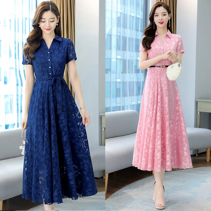 2022 New Dress Summer Woman Korean Loose Dress Women Chiffon Solid Color Short Sleeves Dress Casual Ladies Dressss Vestidos