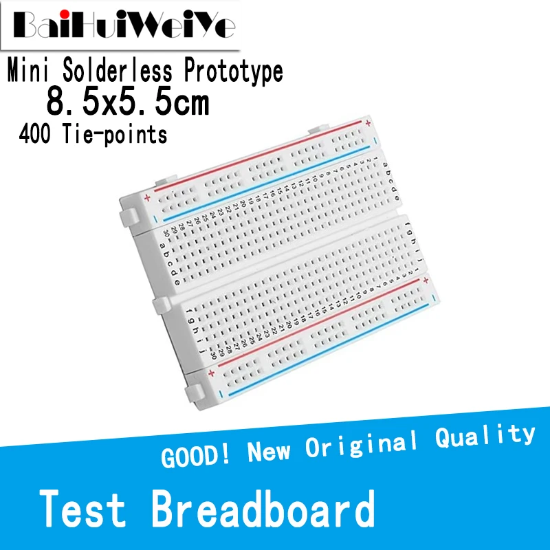 

1Pcs 400 Tie Points Solderless PCB Breadboard Mini Universal Test Protoboard DIY Bread Board for Bus Test Circuit Board