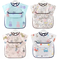 Baby EVA Waterproof  Sleeveless Feeding Bibs Kids Feeding Bib Apron Pocket Infant Boys Girls Burp Cloth Bibs Feeding Accessories