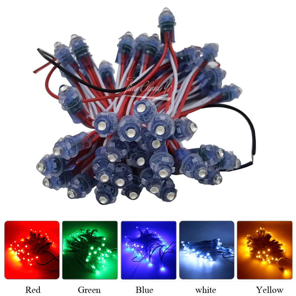 

9mm LED Modules String Light DC12V 5V white red blue green yellow Outdoor Waterproof Advertisement LED Pixel Lights 50PCS /1set