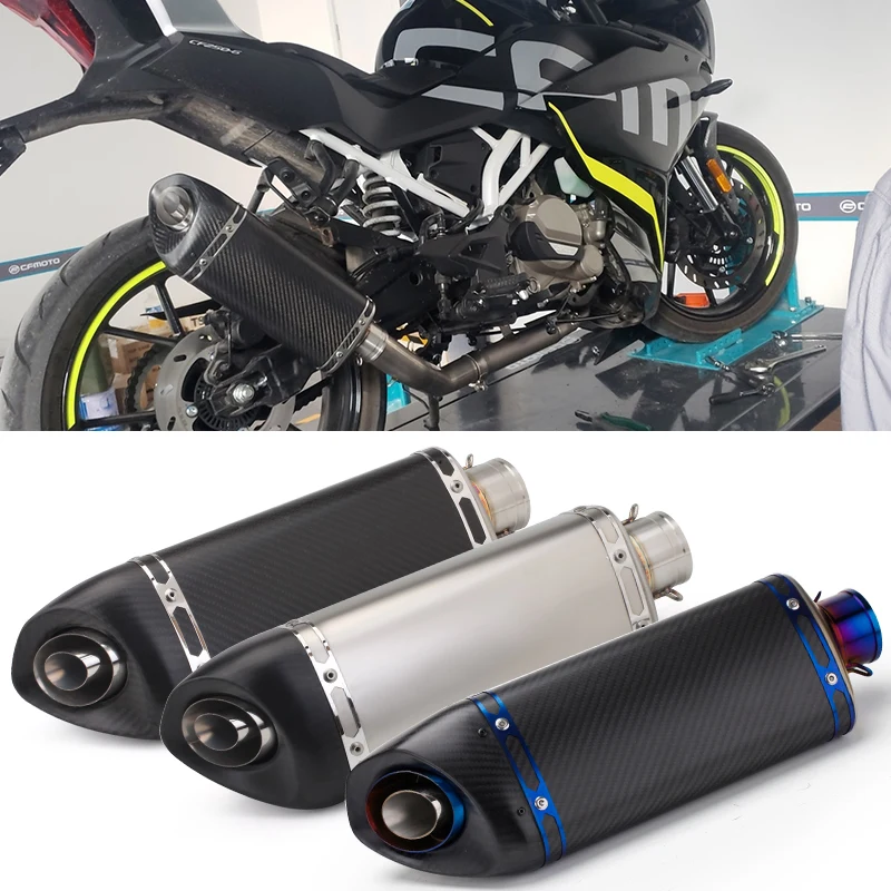 Motorcycle refitted with oblique triangle ninja400 r3r6r25 CBR1000 51mm diameter Ninja carbon fiber exhaust pipe