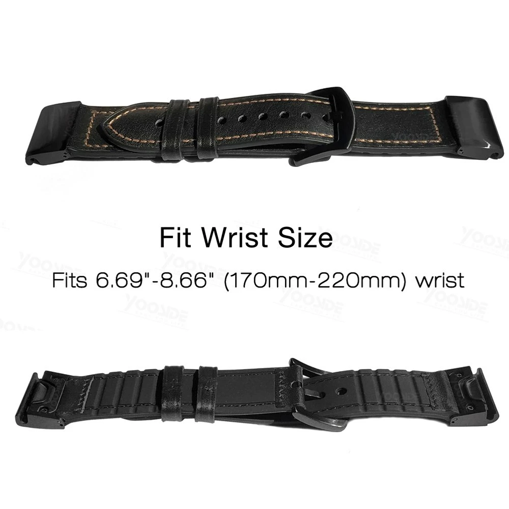 Fenix 6 pulseira de couro de luxo, pulseira de relógio de 22mm para encaixe rápido, para garmin fenix 5/5 plus/forerunner 935/approach s60/quatix 5