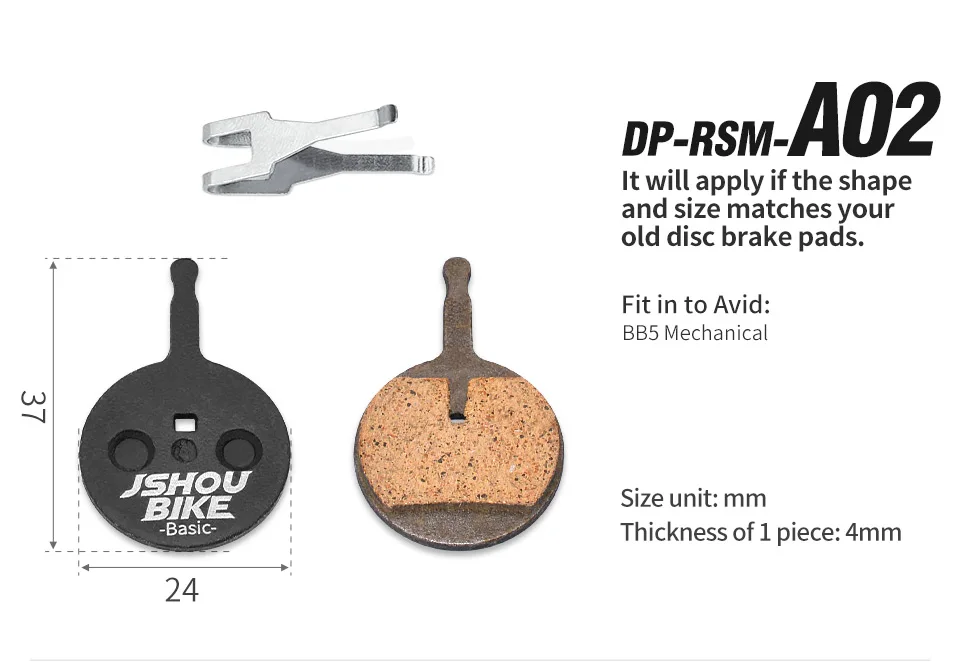 JSHOUBIKE Fahrrad-Bremsbeläge, halbmetallisch, für SHIMANO, SRAM, AVID, HAYES, Magura, Fahrradteile, Bremsbeläge, Fahrradzubehör. – Detail 5