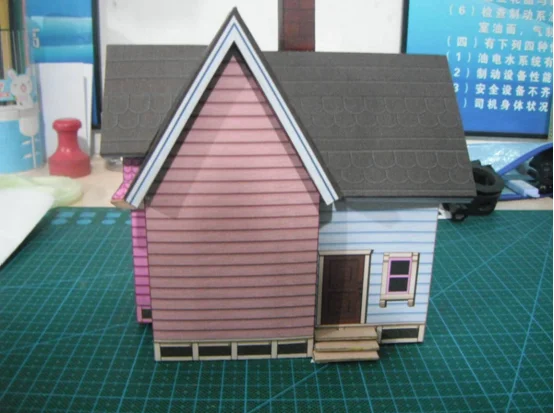 UP Flying Cabin 3D Paper Model Small Mooden House DIY Handwork Toy For Kid Children