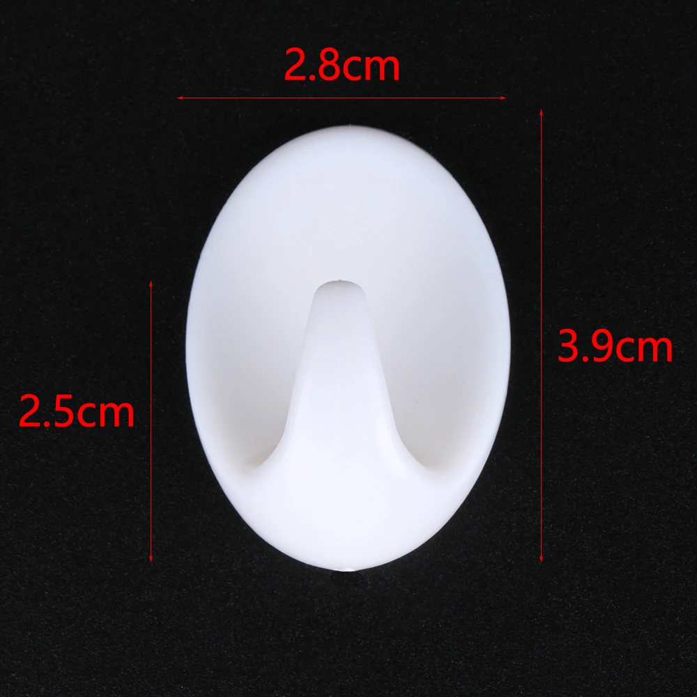 5Pcs White Self Adhesive Plastic Hook Bathroom Wall Robe Towel Hanger Coat Clothes Bags Rack Kitchen Storage Organizer Hardware