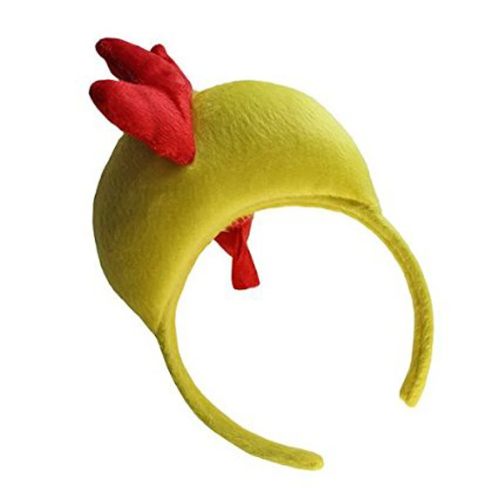 Animal Halloween Yellow Red 3D Cock Chicken Headband Headdress Head Band Hoop Unisex Party Costume Decor C66