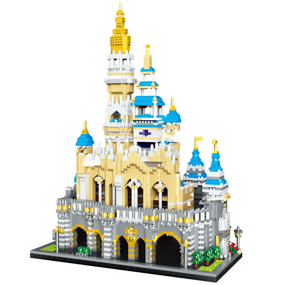 5297pcs+ Magic Castle Mini Building Blocks Disney Mirco 3D Model Diamond Bricks Princess Castle Figures For Children Toys LZ8028