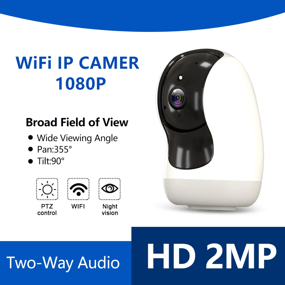 2MP 1080P Intercom  Alarm  IP Camera AI Humanoid Motion Detection Wireless 360 Degree PTZ Baby Monitor