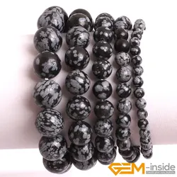 Natural Snowflake Obsidian Jaspers Bracelet Natural Stone Bracelet Energy DIY Jewelry Bracelets For Women For Gift Free Shipping