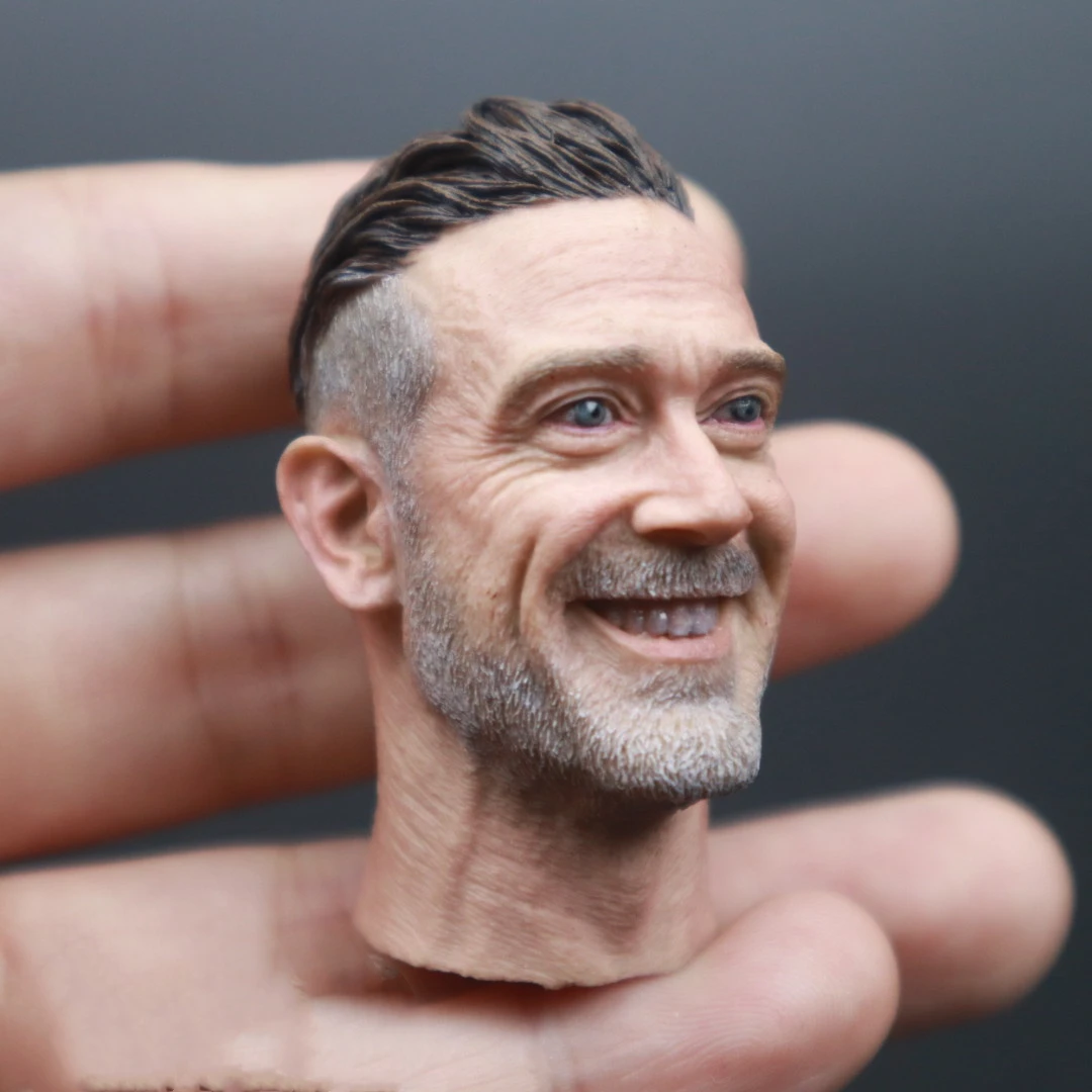 1/6 Scale Smile Negan Jeffrey Dean Morgan Head Carved Salvation Army Leader Model Toys DIY 12'' Action Figure