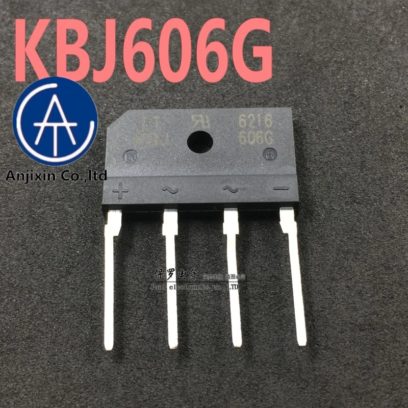 10pcs 100% orginal and new rectifier bridge KBJ606G KBJ606 6A/600V DIP-4 flat bridge bridge stack real stock