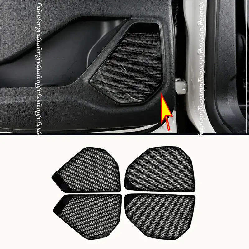 

For Ford Explorer 2020-2021 Black Car Door Stereo Speaker Audio Sound Moulding Cover Trim 4Pcs Car Accessories