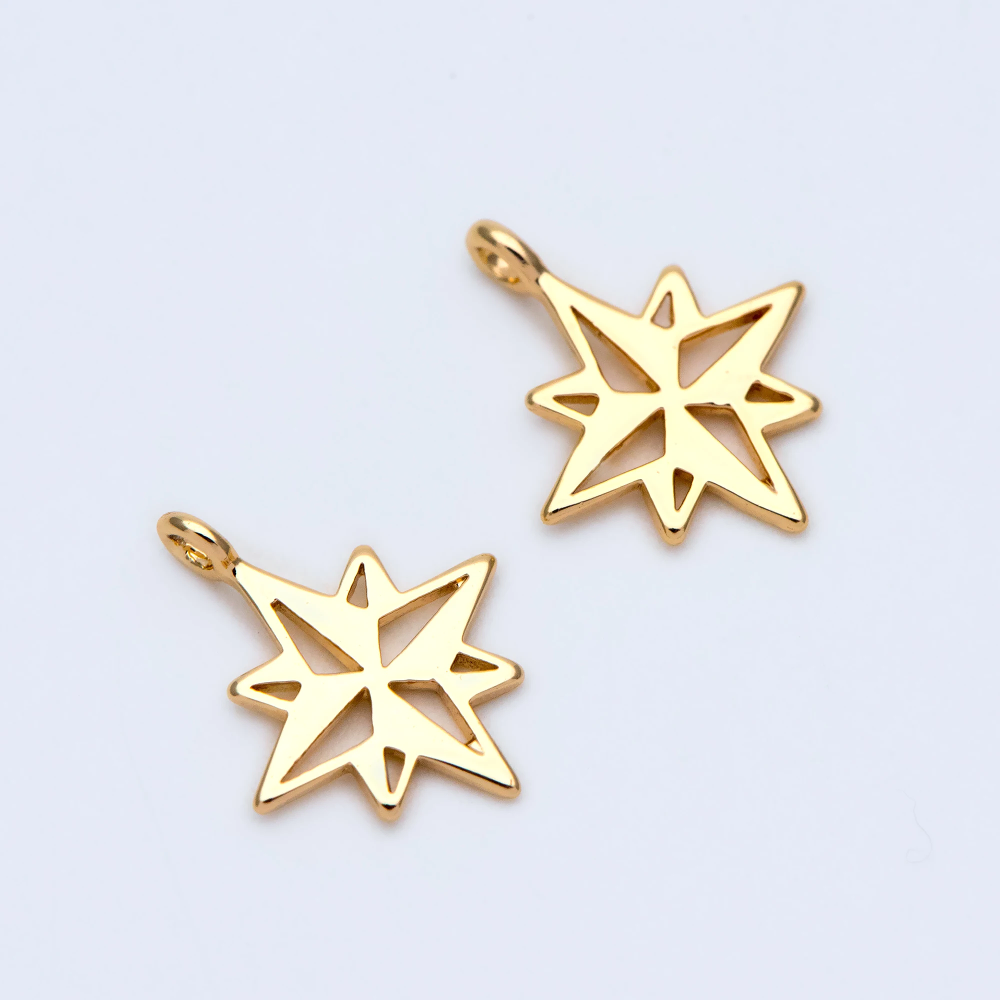 

10pcs Gold Plated Brass Star Charms 14x11mm, Lead Nickel Free, Tarnish Resistant (GB-350)