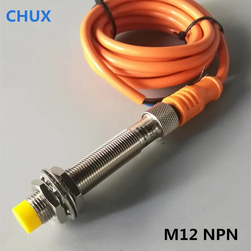 CHUX M12 inductive Proximity Sensor Switch NPN NO/NC/NO+NC 4mm non-flush type with 180 straight connector detect distance