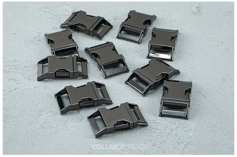 1pc Metal Colorful Side Release Curved Buckles Durable Plated Buckle 10mm, 15mm, 20mm, 25mm Dog Collar Paracord DIY Accessories