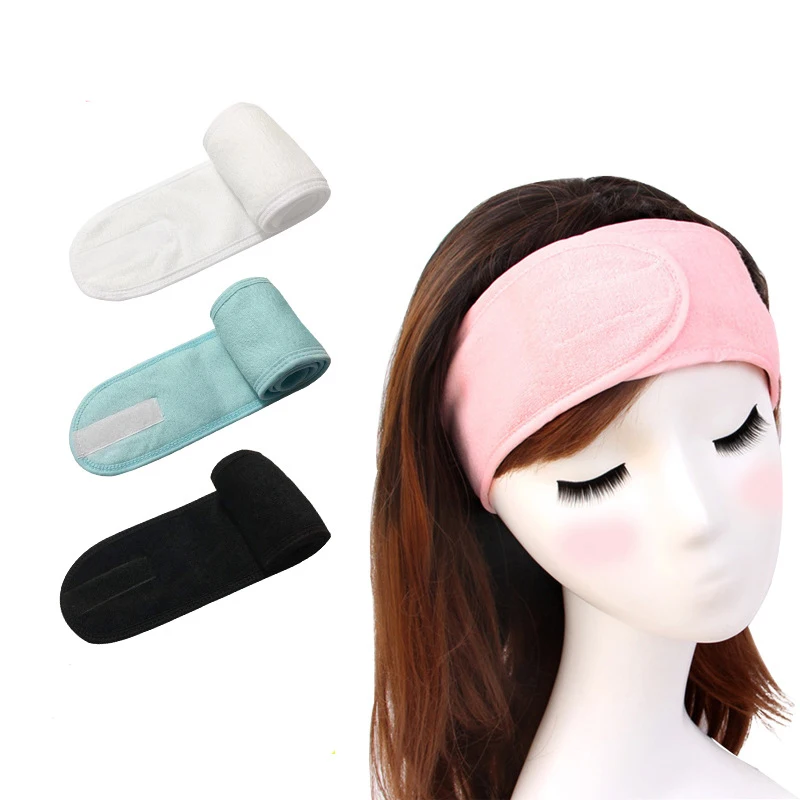 Regulowany szeroki Hairband joga Spa wanna prysznic makijaż mycia twarzy kosmetyczne pałąk dla kobiet panie makijaż akcesoria opaski do włosów