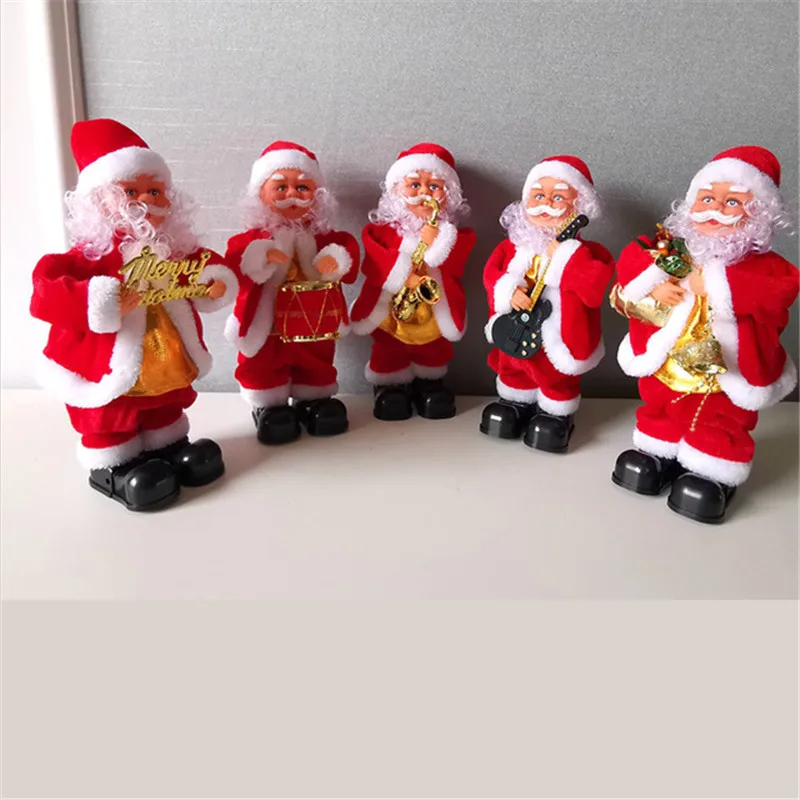 Electric Christmas Gifts Dancing and Singing Children's Toy Blowing Saxophone Playing Guitar Music Santa Claus Decoration