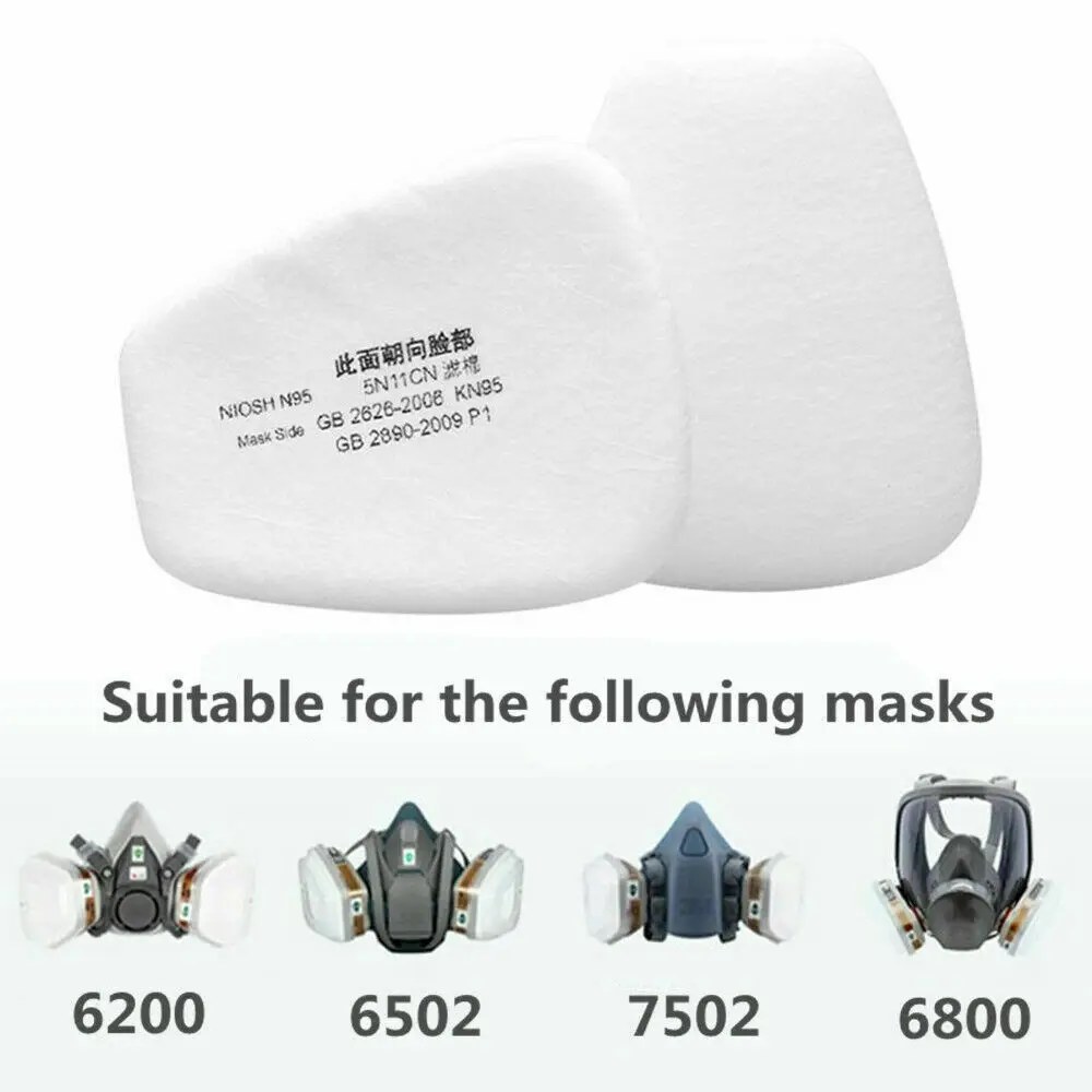 10/20/50/100Pcs 5N11 Dust-Proof Cotton Filter  Replaceable For 6200/7502/6800 Chemical Respirator Gas Mask Spraying Painting