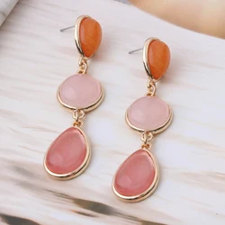 NeeFu WoFu Natural Dangling Earrings For Woman Dangle Earring Round Ear Charm Brinco Ear Oorbellen Christmas Gift