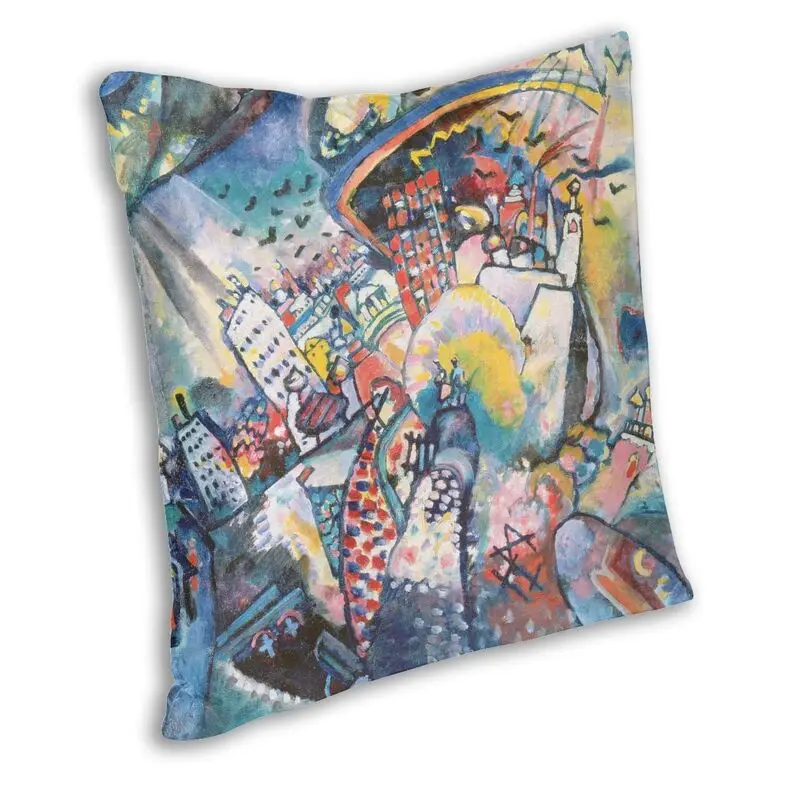 Cool Wassily Kandinsky Moscow Square Pillow Cover Home Decor Double-sided Print Abstract Pattern Cushion Cover for Living Room