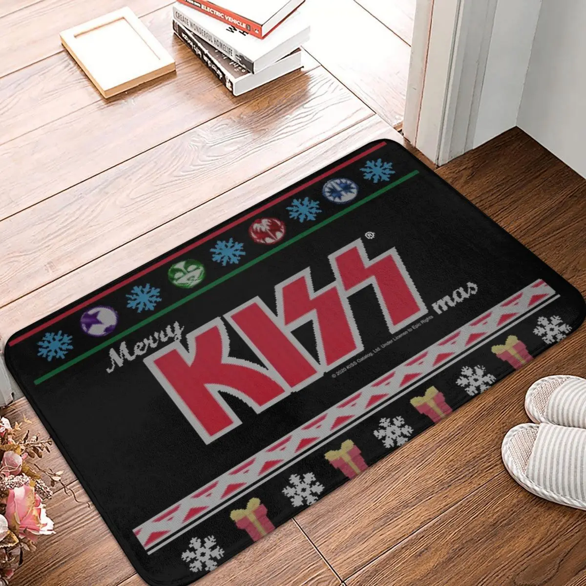 KISS The Band - Merry KissMas Doormat Rug carpet Mat Footpad Polyester Non-slip Washable Corridor Kitchen Bedroom balcony toilet