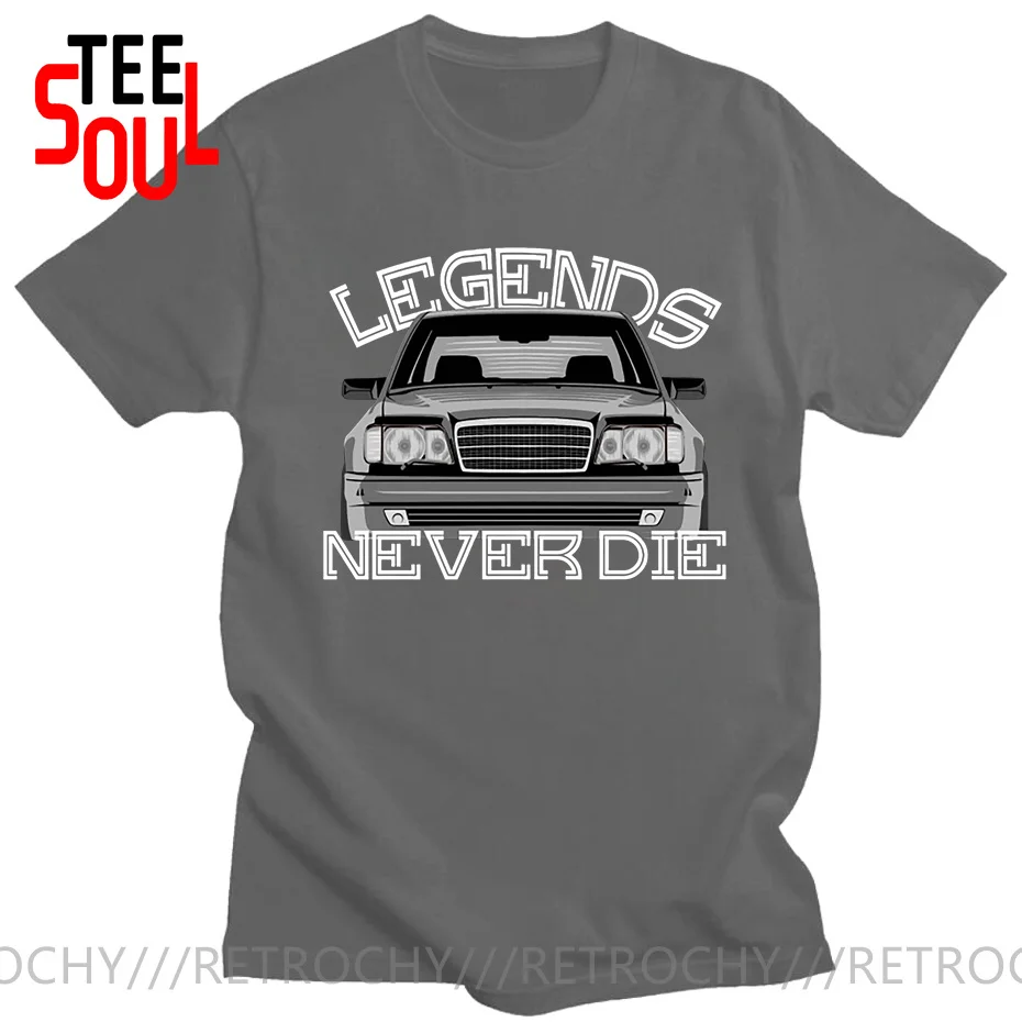 Retrochy Vintage Style Drive The Classic W124 T shirt for men Legends Never Die T-shirt Youth Boys Car Styling Tee Shirt hombres