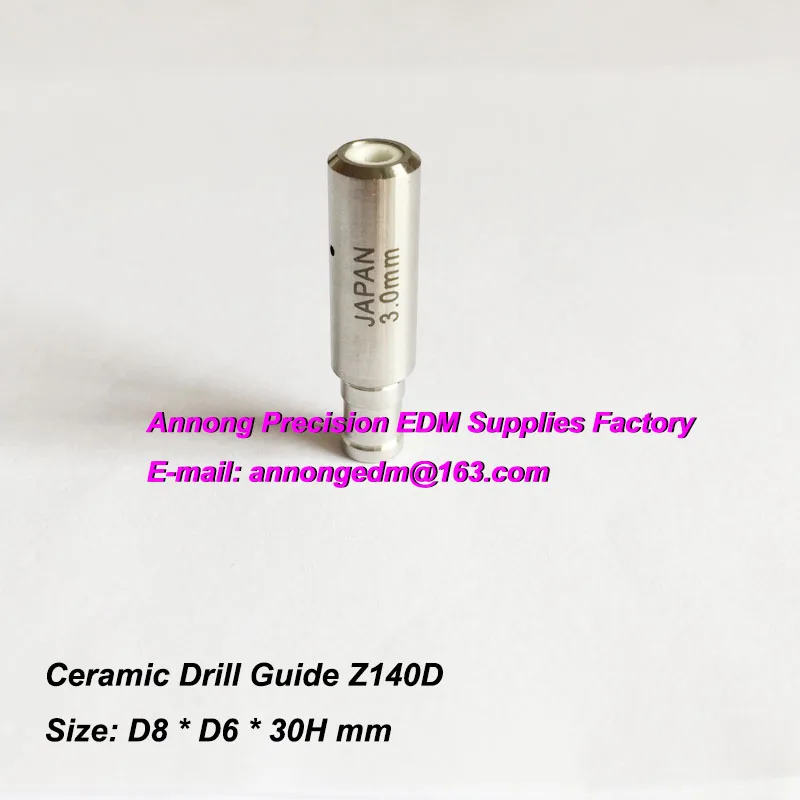 Ø0.30~Ø3.0mm Ceramic Drill Guide Z140D (D8xD6x30Hmm),EDM Driller Electrode Tube Guide for OSAKA,CHARMILLES HD8,HD30,CASTEK,EDMAS