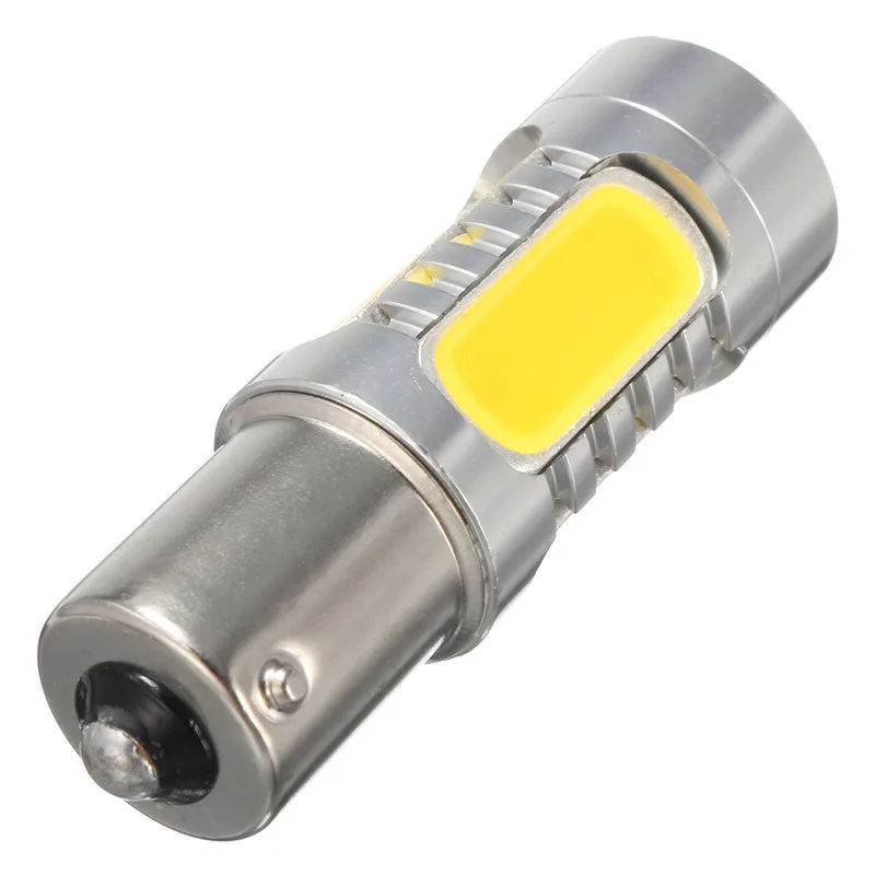 2 sztuk 1156PY BAU15S PY21W 7.5W LED COB żarówki Turn Signal światło cofania lampa bursztynowa żółta lampa tylna wsparcie Dropshipping